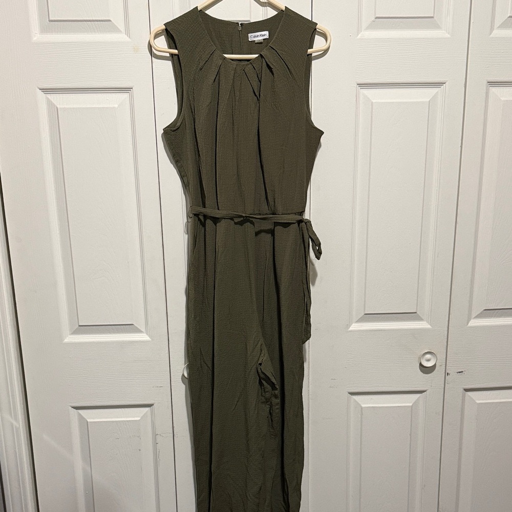Calvin Klein Olive Green Sleeveless Jumpsuit, 12